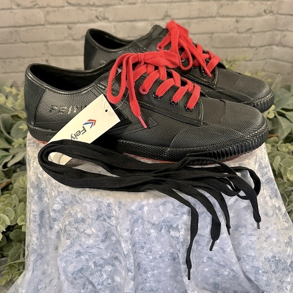 FEIYUE X STAPLE 1920 Black Leather Low Full Color Pigeon Sneakers Men’s 10🖤NWT - Picture 9 of 12